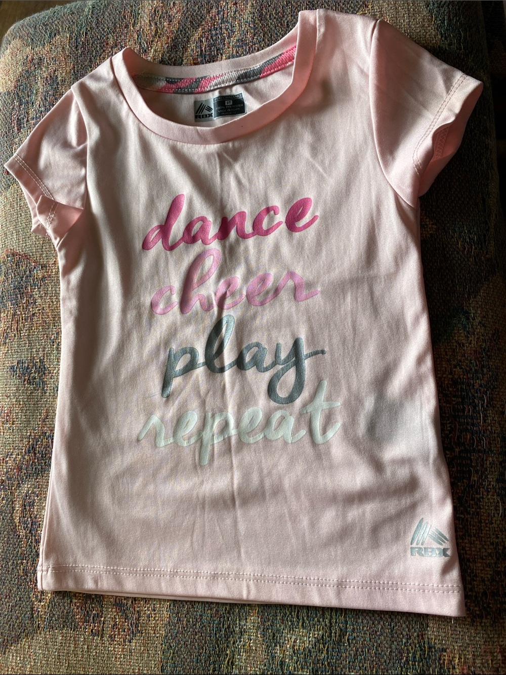 RBX Pink Graphic 'Dance Cheer Play Repeat' Tee